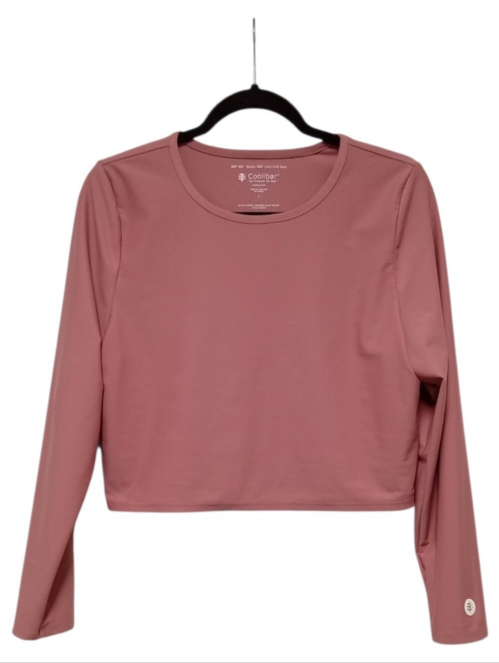 Coolibar Ocean Drive Cropped Rash Guard Women L Coral UPF 50